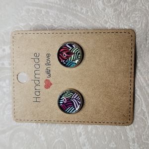 $9  Leaves Earrings handmade 12mm